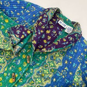 Blair Vintage Colorful‎ Quilted Womens Jacket, Blair 100% Cotton Wood Button 335